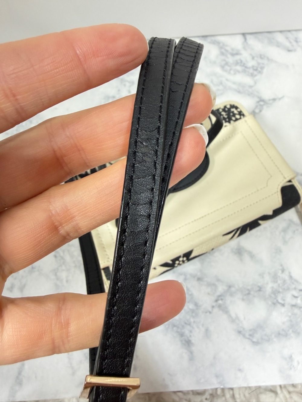 Spartina 449 black white linen leather Privateer Multi Phone Crossbody bag - Picture 7 of 7